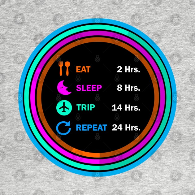 Eat sleep trip repeat t shirt. by Narot design shop
